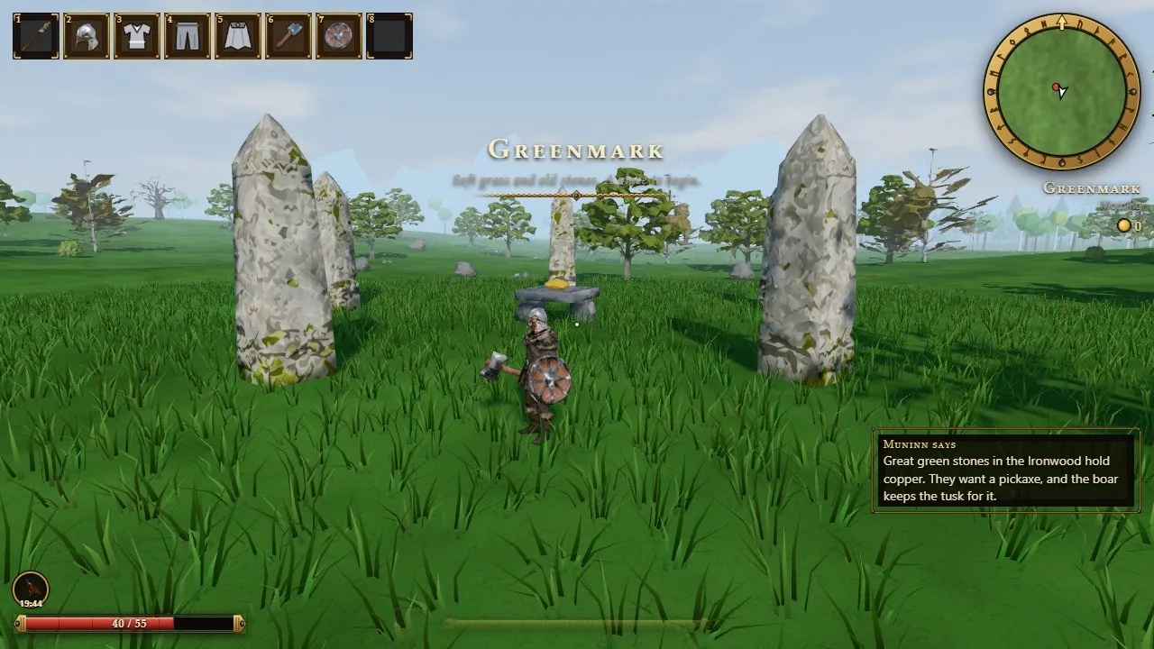 Standing stones at the first altar